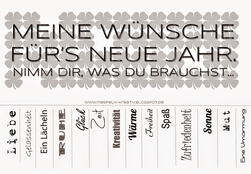 Ines Felix - Kreatives zum Nachmachen: Das wünsche ich Euch für's neue Jahr