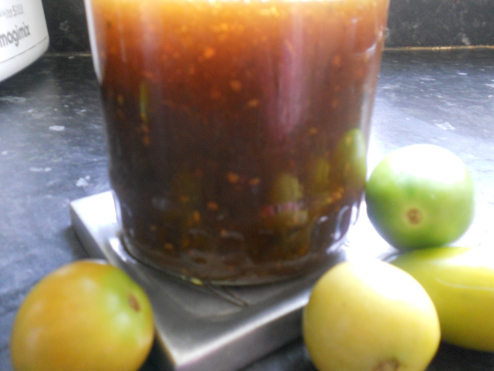 Green Tomato Chilli Jam hot and sweet!