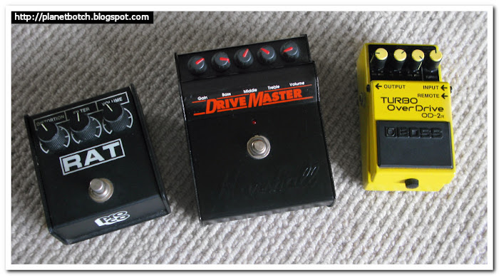 Distortion stomp boxes - Rat, Marshall and Boss