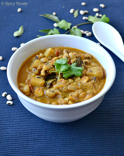 Spicy Treats Potato & Blackeyed Peas Kurma / Potato Black eye Peas Coconut Curry