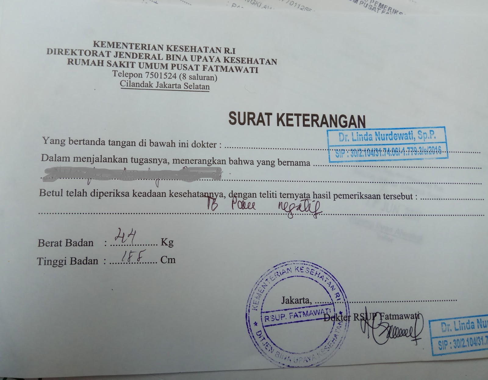 Proses Mendaatkan Surat Keterangan Bebas TBC di RS