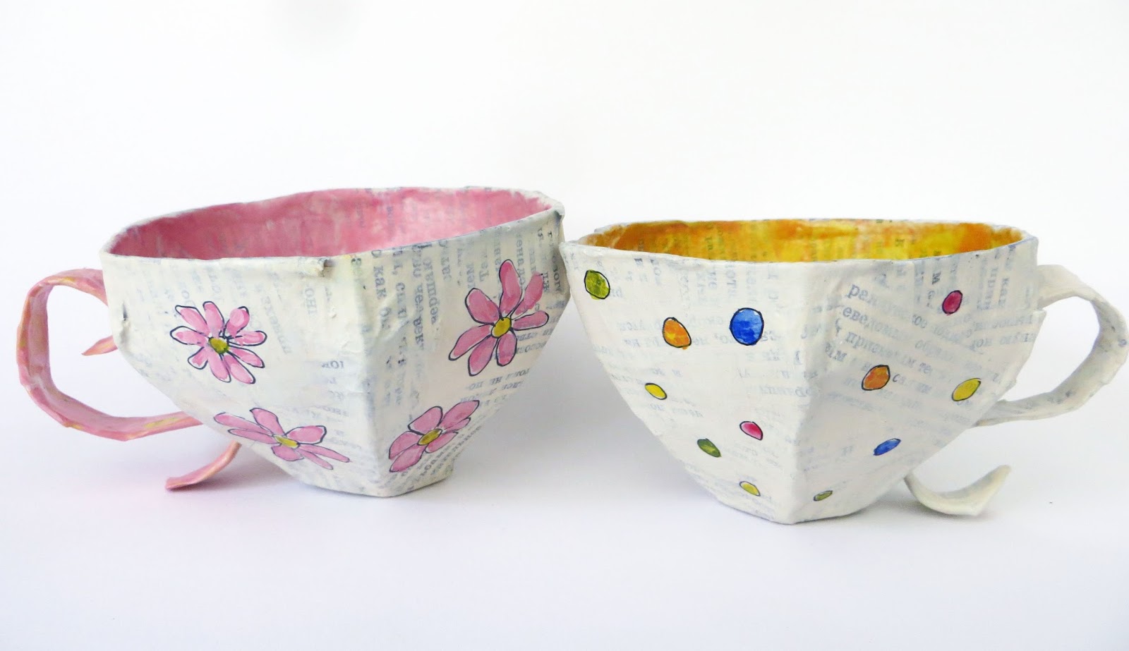 JaneVille Papier Mache teacups