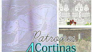 Cortinas en Crochet Filet / 4 Patrones Gratis