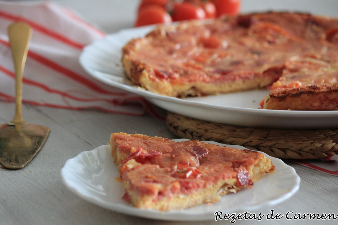 rezetas de carmen Quiche de salami y tomates cherry