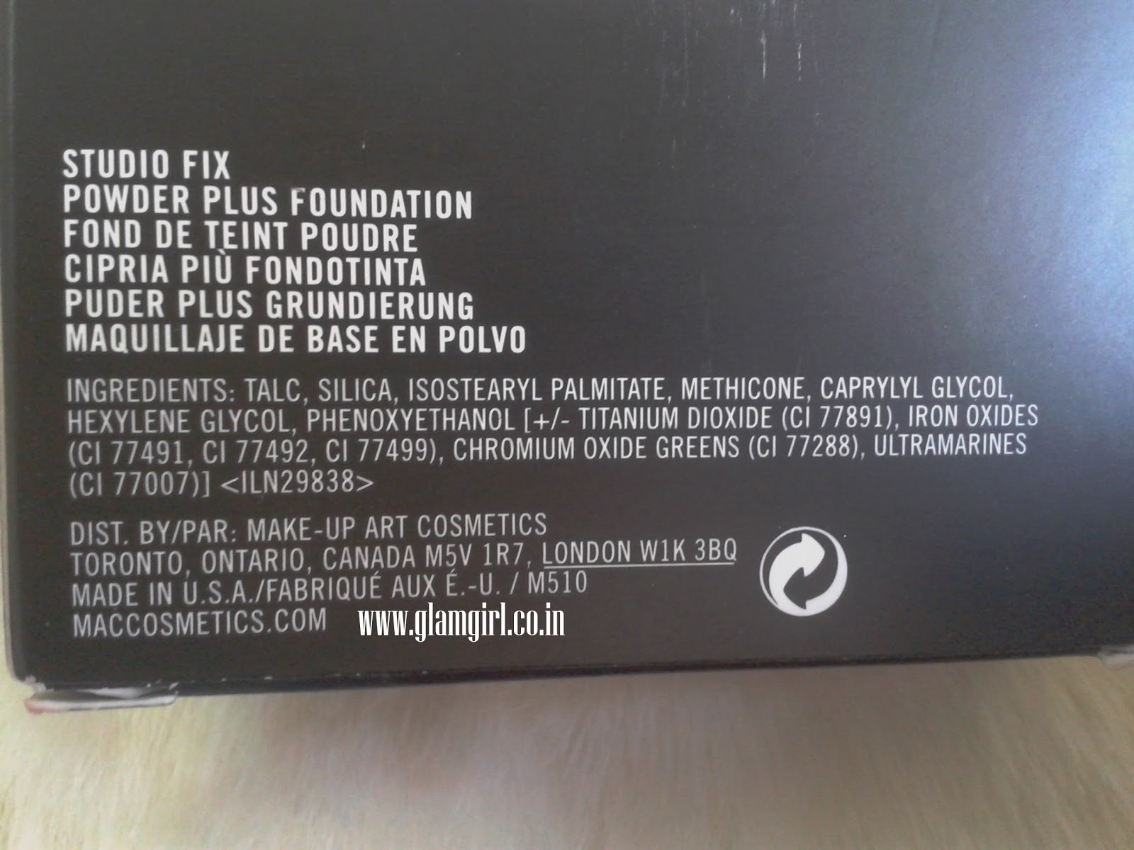 mac studio fix foundation ingredients