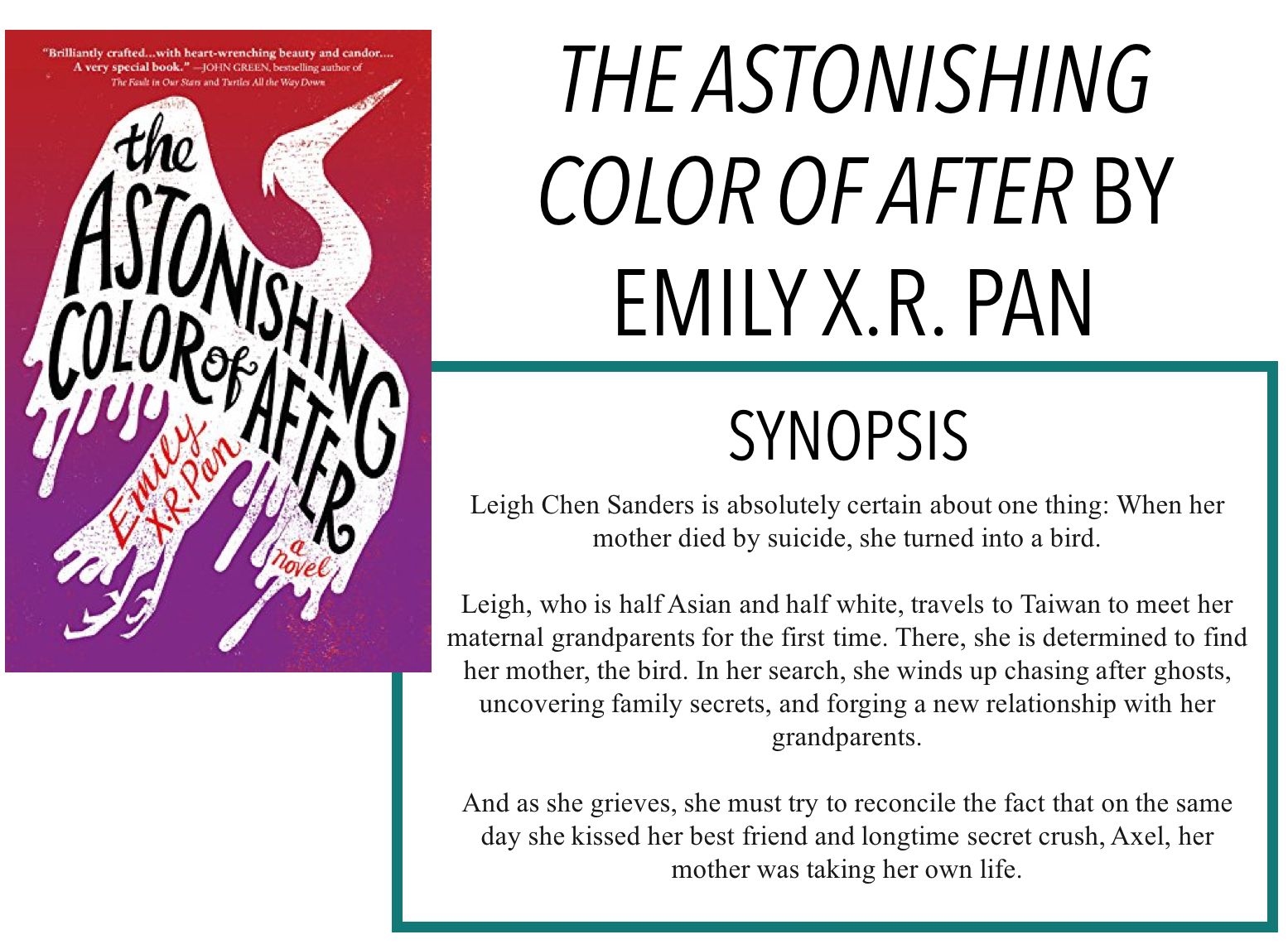 the astonishing color of after book the astonishing color of after book