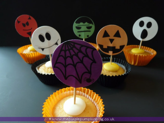 Halloween Cupcake Toppers at The Purple Pumpkin Blog