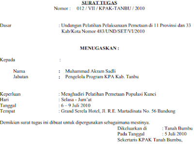 Contoh Surat Tugas Dinas Resmi Gurukaryawan Sekolah