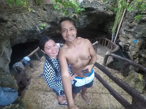 The stairs leading down to Ogtong Cave in Bantayan Island