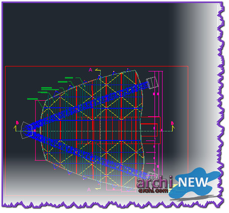 - Horizontal projections of the project Ful Sports Hall gym dwg