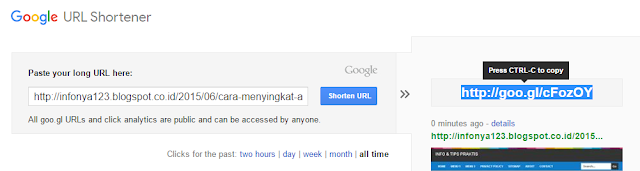 Google URL shortener.