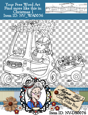 Christmas Cosy Trike BOY digital stamp