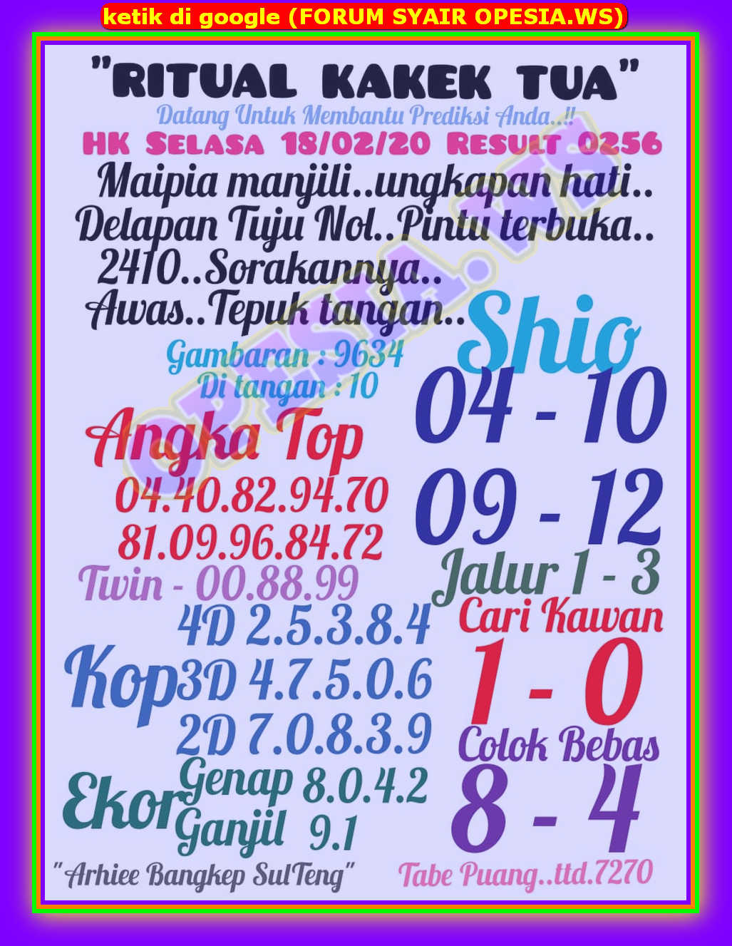 1 New Message Kode Syair Hongkong 18 Februari 2020 Forum Syair Togel Hongkong Singapura Sydney