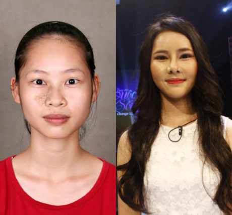 Nu sinh Su pham HN sieu xinh nho xoa cham tren mat - Anh 1