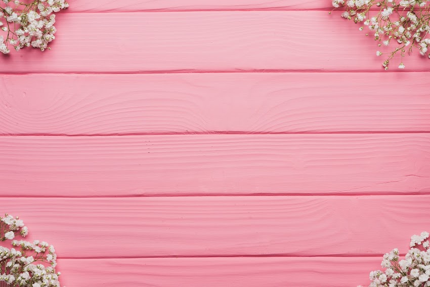 White Petaled Flowers on Pink Wooden Table White Petaled Flowers on Pink Wooden Table