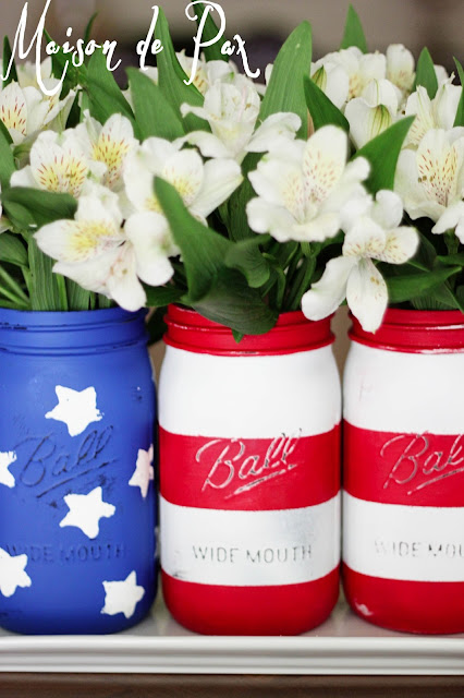 American Flag Mason Jars- Maison de Pax