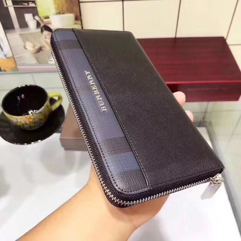 burberry zip around wallet mens