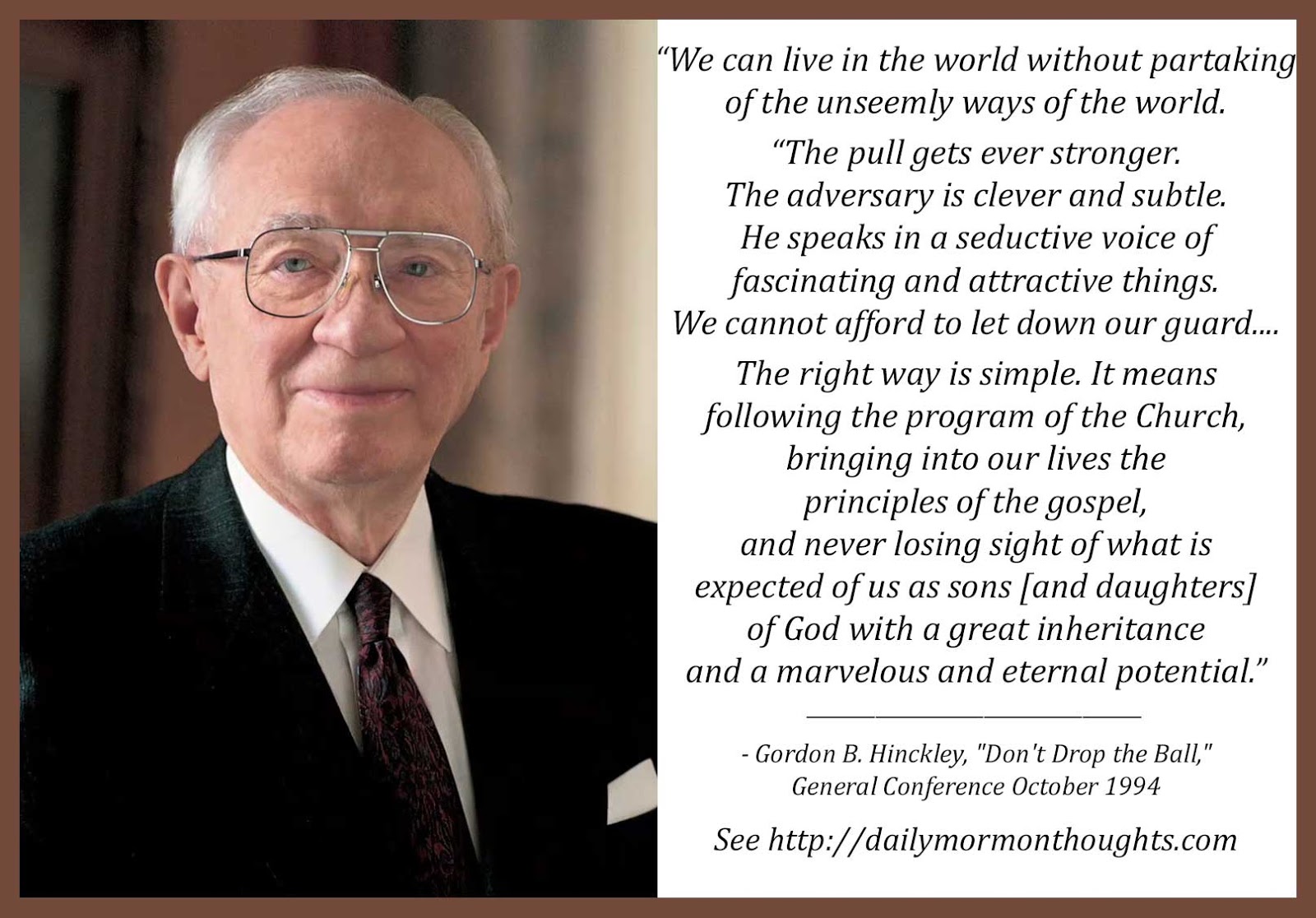 Daily Thought From Modern Prophets November 2017