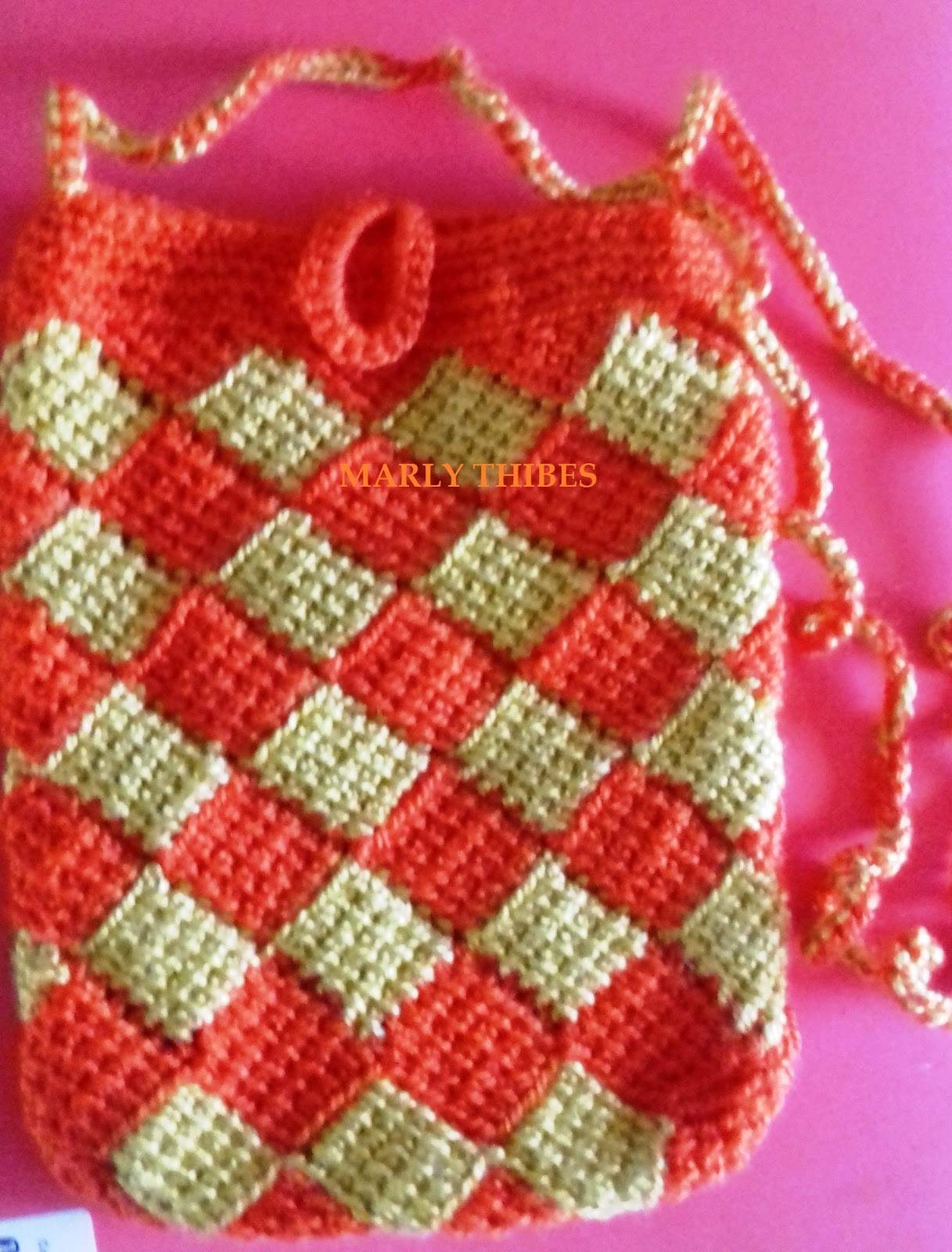entrelac crochet bolsa