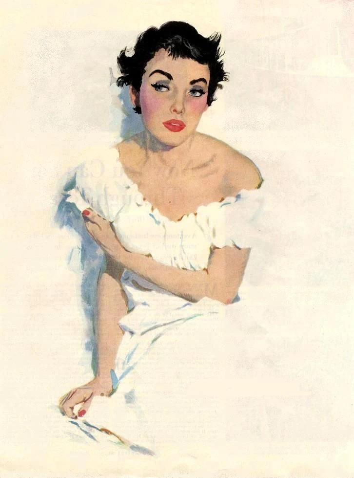 Maxwell Whitmore 1913-1988 | American Fashion painter and Magazine illustrator