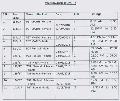 image : DSSSB PGT Punjabi Exam Schedule 2018 @ TeachMatters