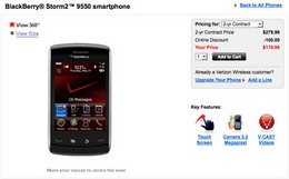 Verizon BlackBerry Storm2 9550 available