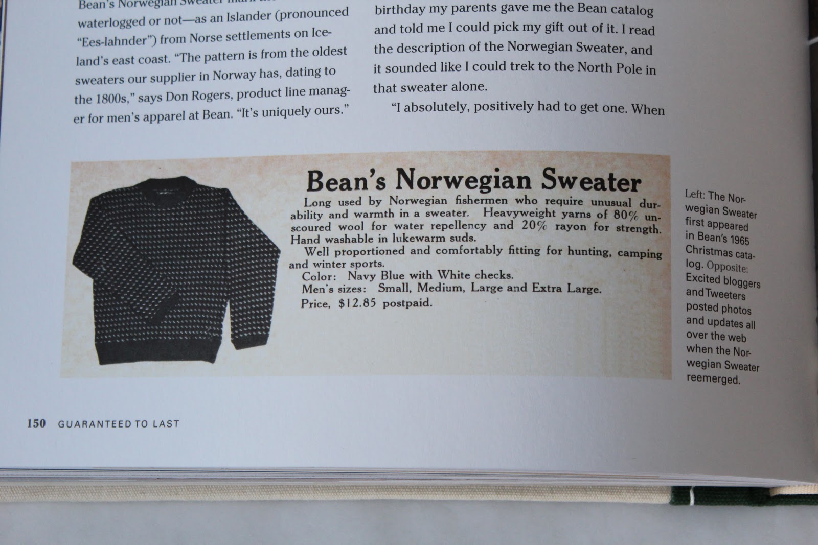 Alex Grant First Look LL Bean's Book "Guaranteed to Last"