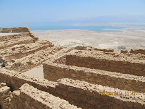 Northern tip storehouses of Masada, overlooking the Dead Sea 450 meters below (Israel)