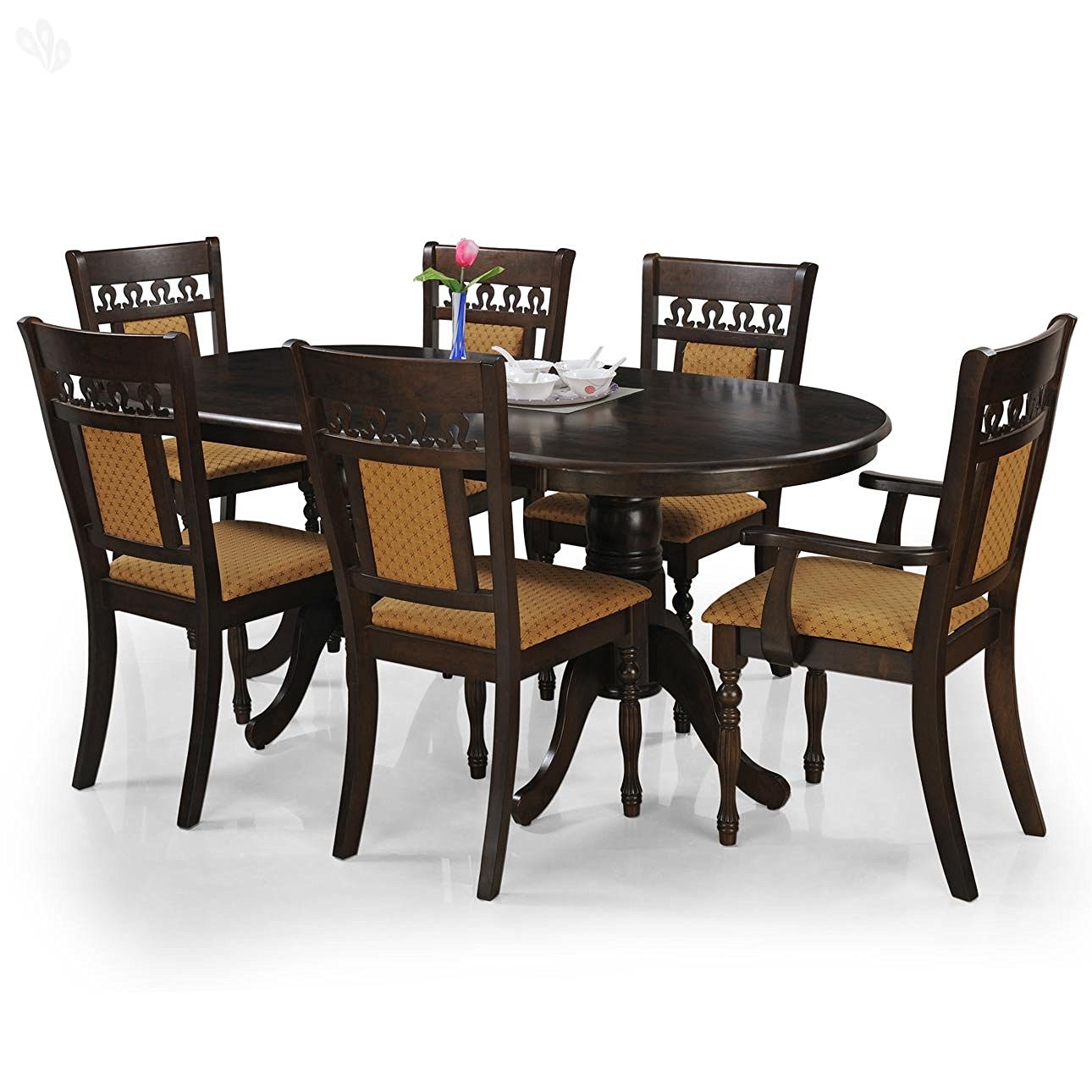 Diwali Deal Royal Oak Angel Six Seater Dining Table Set Brown