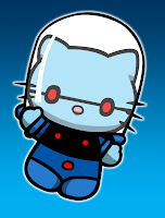 Hello Kitty in Mr Freeze costume