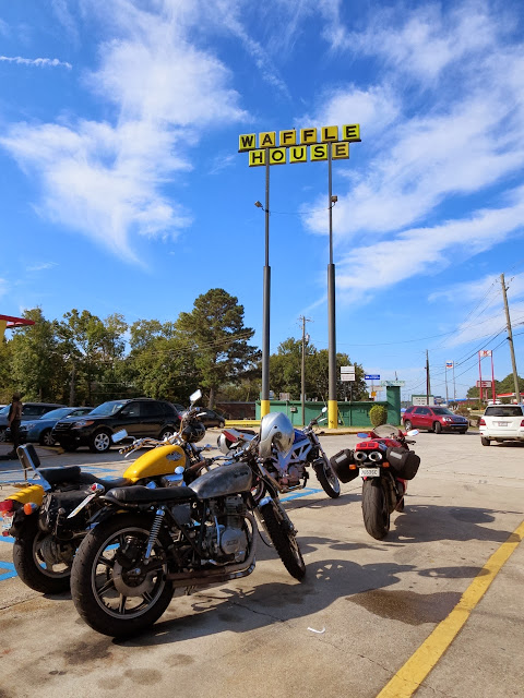 Motorcycles at Waffle House Birmingham Alabama