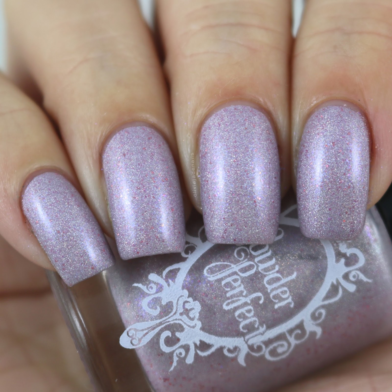 Powder Perfect La Lune swatched by Olivia Jade Nails