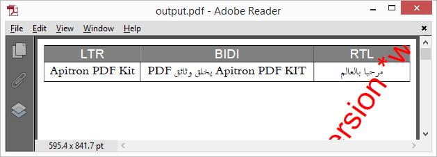 Pic. 1 RTL and BIDI text in PDF document