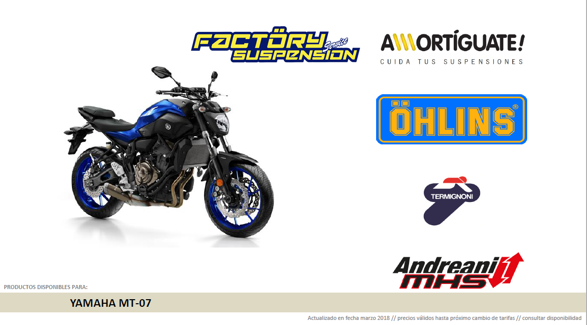 Presa huevo espectro Mejora las suspensiones de tu Yamaha MT07 con Öhlins y Andreani en Factory  Suspension - Factory Suspension Service - Ohlins Service Center -  Amortiguador de moto - España