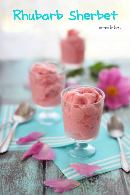 Rhubarb Sherbet Easy and Delicious Rhubarb Sherbet. Use fresh fruit for a sweet, seasonal ice cream dessert.