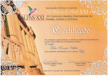 Poesia LUZ - 2º Lugar no XV Concurso Internacional de Literatura