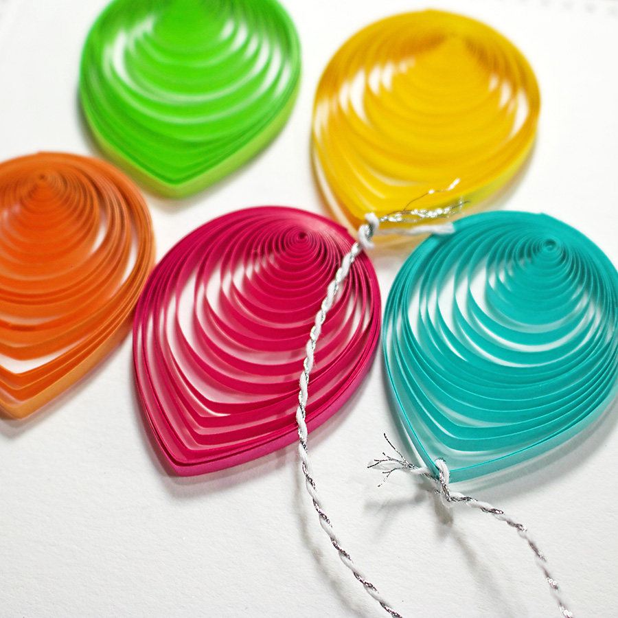 Happy Birthday with Quilled Balloons