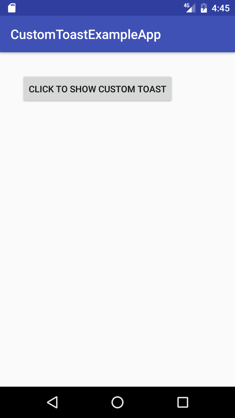 Android Custom Toast example Java2Blog