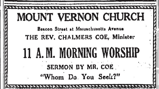 The Historic Mount Vernon Church of Boston: The Beacon Street Years from 1892 until 1970 ...