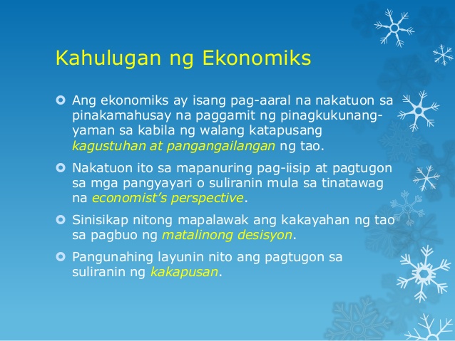 kahulugan ng ekonomiks - philippin news collections