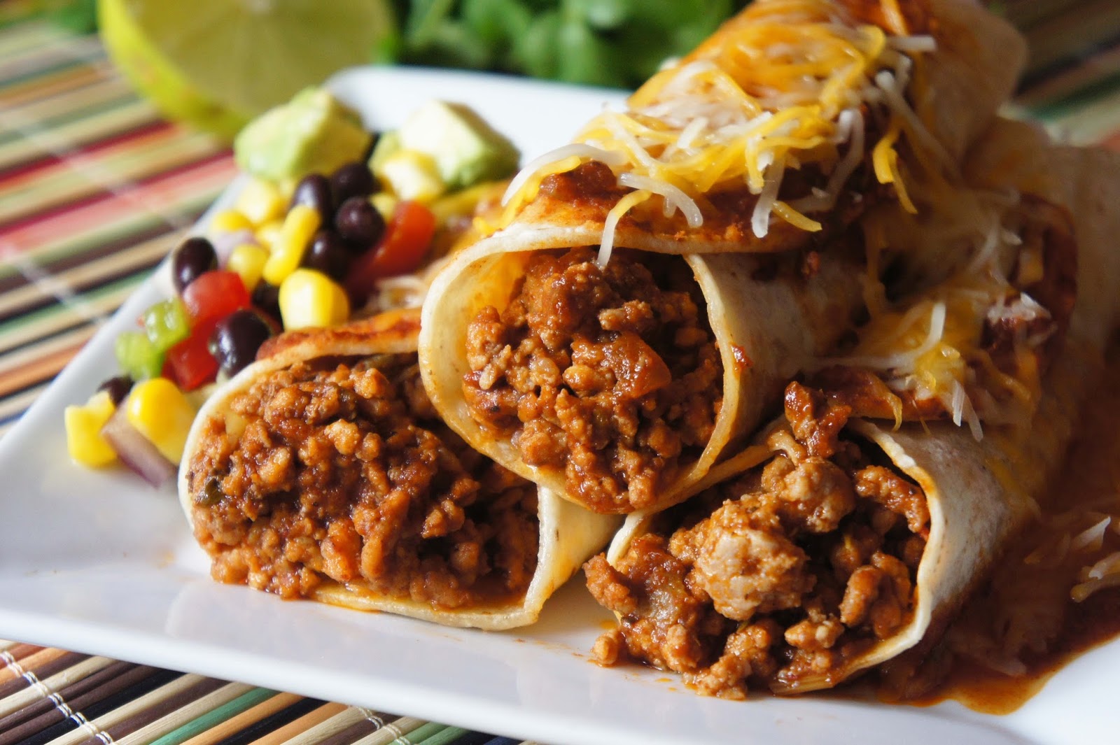 Larry's Southwestern Sauces Ranchero Beef Enchiladas and Fiesta Salad