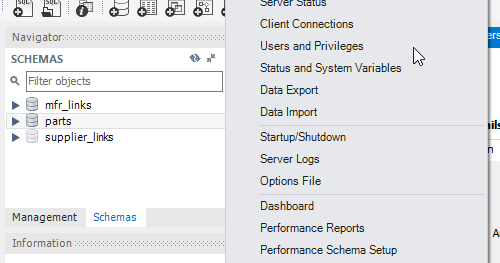 Parts: MySQL Connection Strings