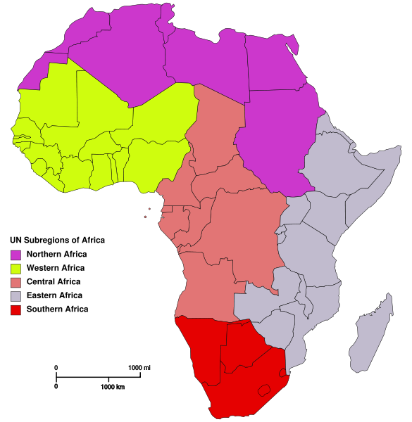 Africa map regions svg