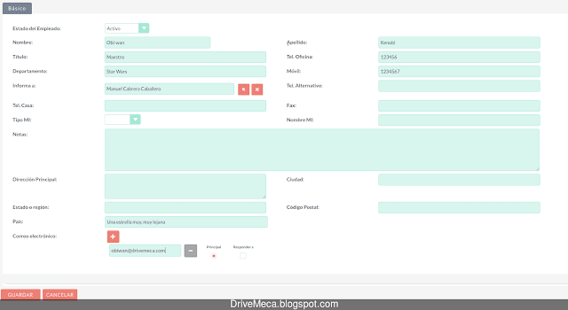 Tenemos una variedad de campos a llenar para crear un empleado Tenemos una variedad de campos a llenar para crear un empleado
