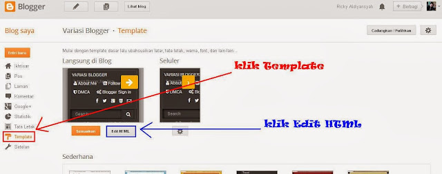 Cara Mencari Kode Script di Edit HTML Template Blogger Updates