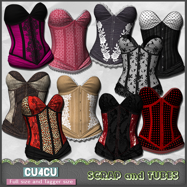 IN STORES Corsets 1 & 2 (FS/TS/CU4CU) Scrap and Tubes Designs