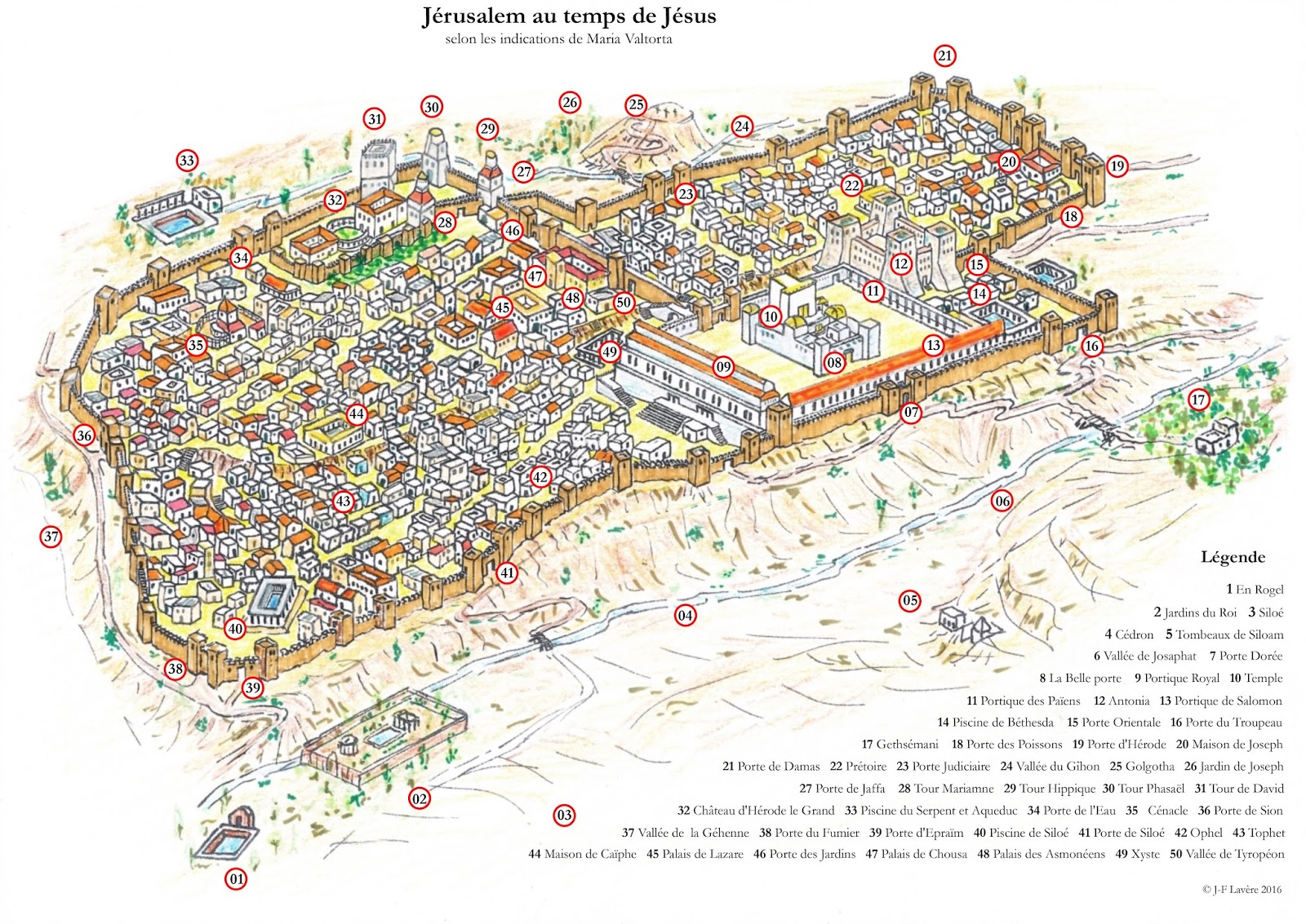 Association Maria Valtorta Le plan de Jérusalem au temps de Jésus Association Maria Valtorta Le plan de Jérusalem au temps de Jésus