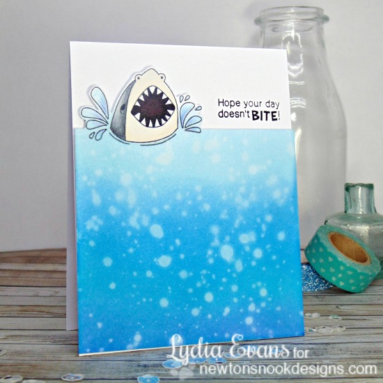 Hope Your Day Doesn't Bite Card by Lydia Evans | Shark Bites Stamp set by Newton's Nook Designs #newtonsnook