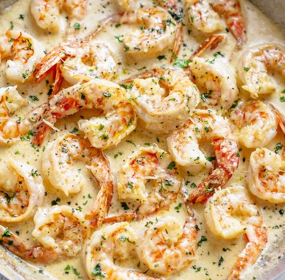 creamy garlic shrimp with parmesan (low carb) #diet #amazingmeal