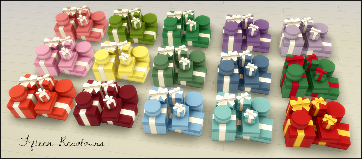 Sims 4 CC's The Best Resized Gift Stack in 15 Recolors by Martine